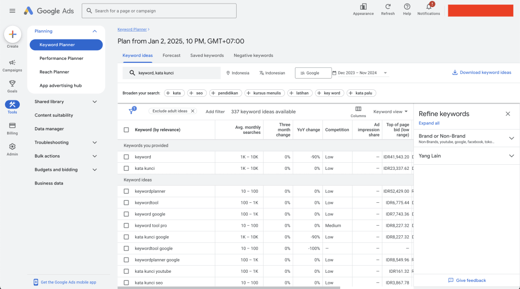 Cara Riset Keyword Gratis